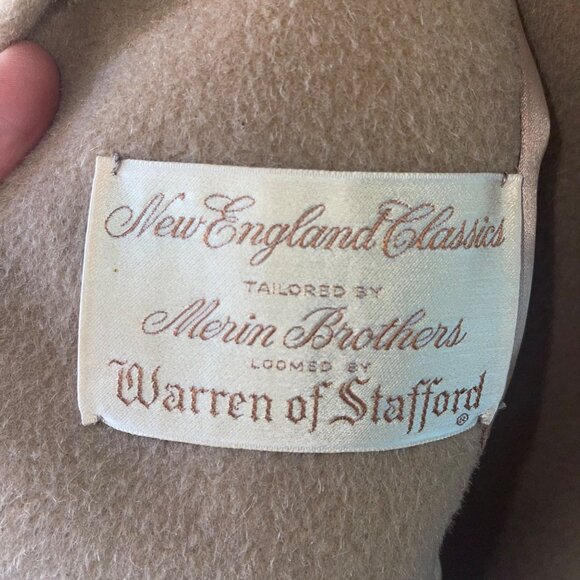 New England Classics Vintage Womens Cape One Size Tan Pockets Casual Wool - Picture 6 of 11